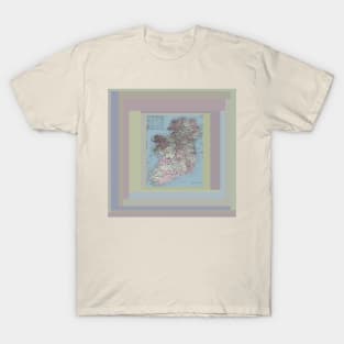 Ireland, antique map colorized and matted T-Shirt